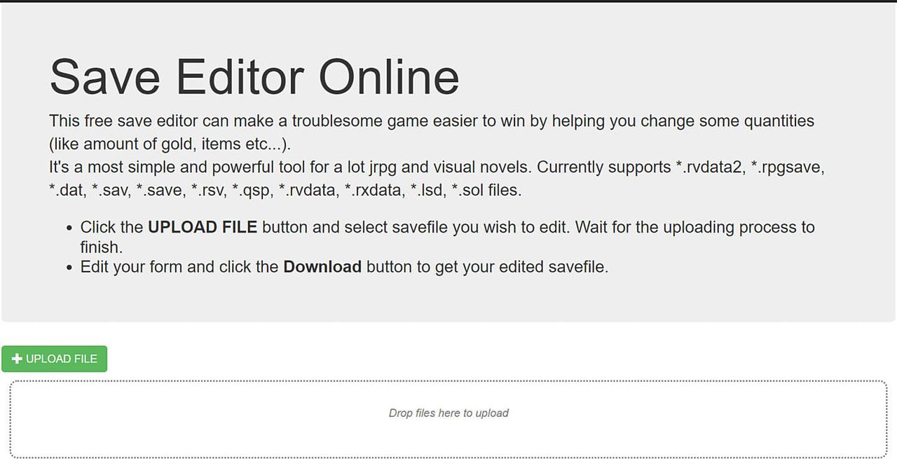 Save Editor Online Webpage Save Editor Online Webpage